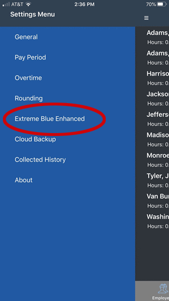 Settings Menu